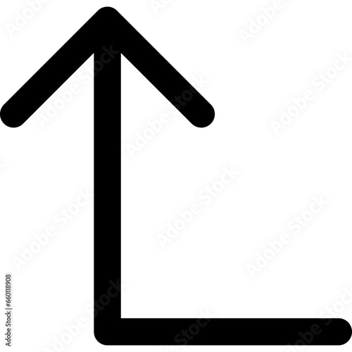 Turn up arrow icon flat vector illustration