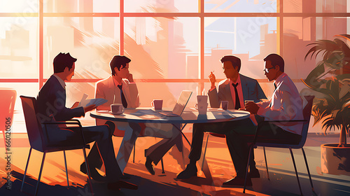 Business people having casual discussion during meeting