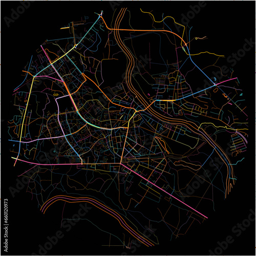 Colorful Map of Alytus, Alytus County with all major and minor roads.
