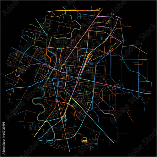 Colorful Map of Marijampole, Marijampolė County with all major and minor roads.