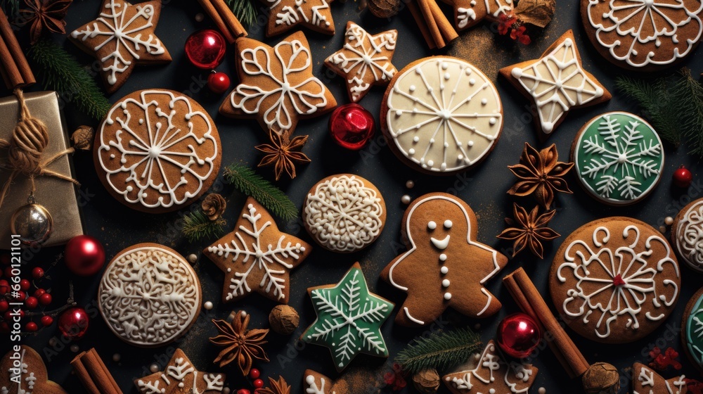 christmas cookies and spices background christmas cookies and spices background