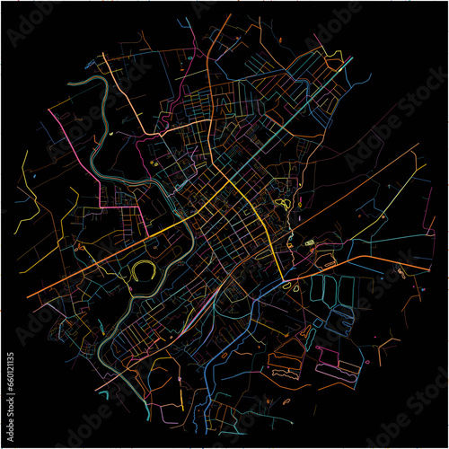 Colorful Map of Taurage, Tauragė County with all major and minor roads.