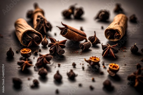 Cloves spice on solid background. 