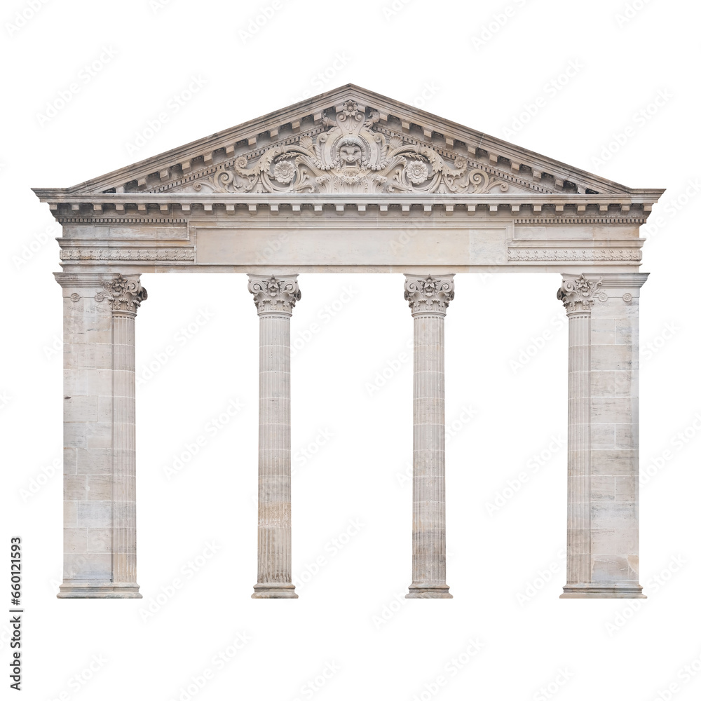Fototapeta premium Elements of architectural decorations of buildings. Old wall with arch. Empire pattern.
