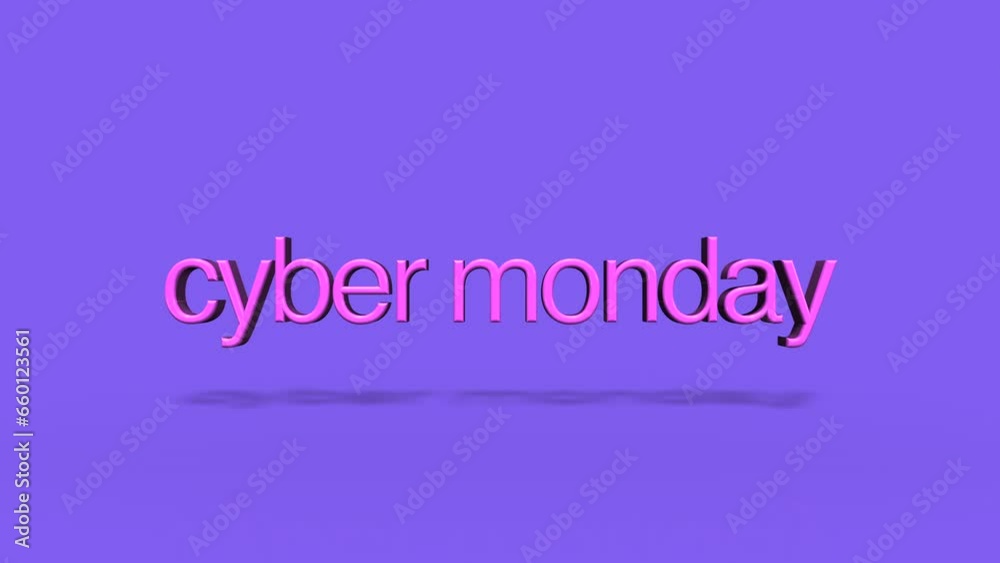 Rolling Cyber Monday text on fresh purple gradient. Perfect for modern business campaigns and seasonal promotions, motion abstract background combines dynamic movement with contemporary style Rolling Cyber Monday text on fresh purple gradient. Perfect for modern business campaigns and seasonal promotions, motion abstract background combines dynamic movement with contemporary style