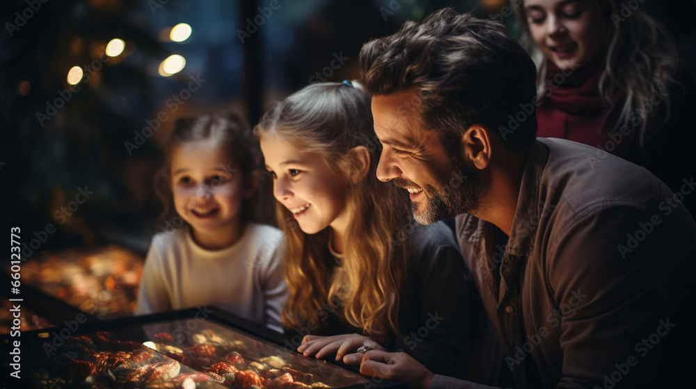A family gathered around a TV, watching a classic holiday movie together on Boxing Day evening A family gathered around a TV, watching a classic holiday movie together on Boxing Day evening