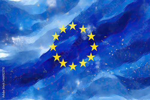 Abstract representation of the EU flag photo