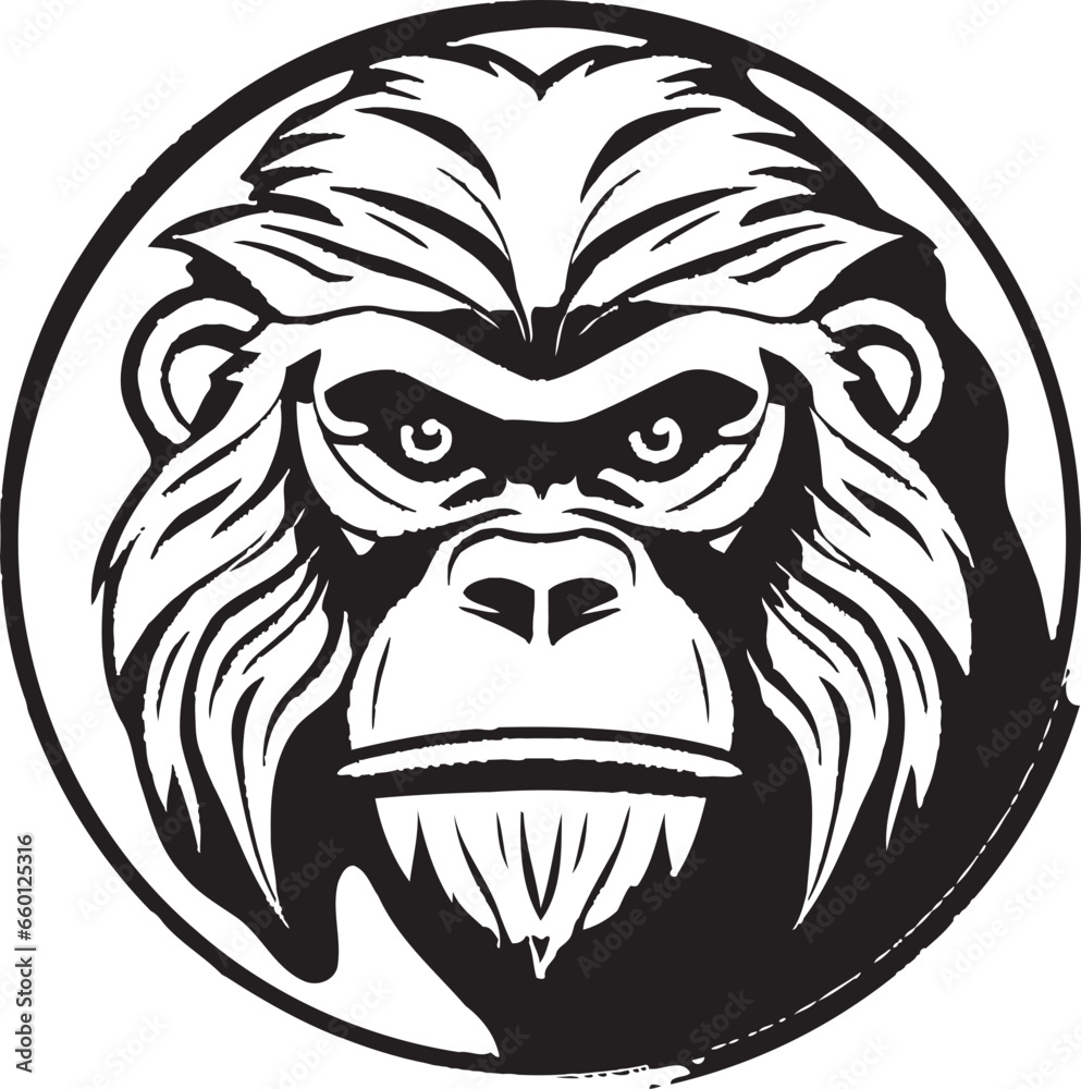 Geometric Baboon Art Stylish Primate Seal