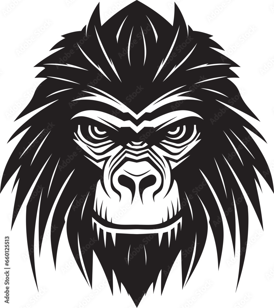 Baboon Crowned Symbol Baboon Leader Icon