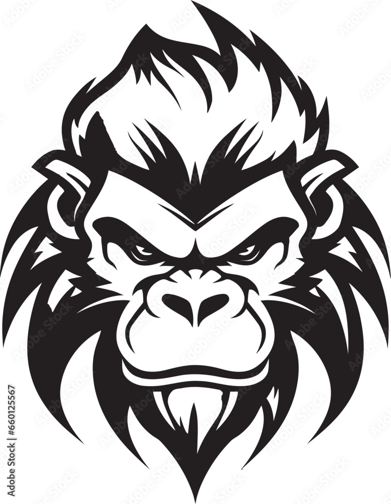 Noble Baboon Emblem Baboon Crowned Crest