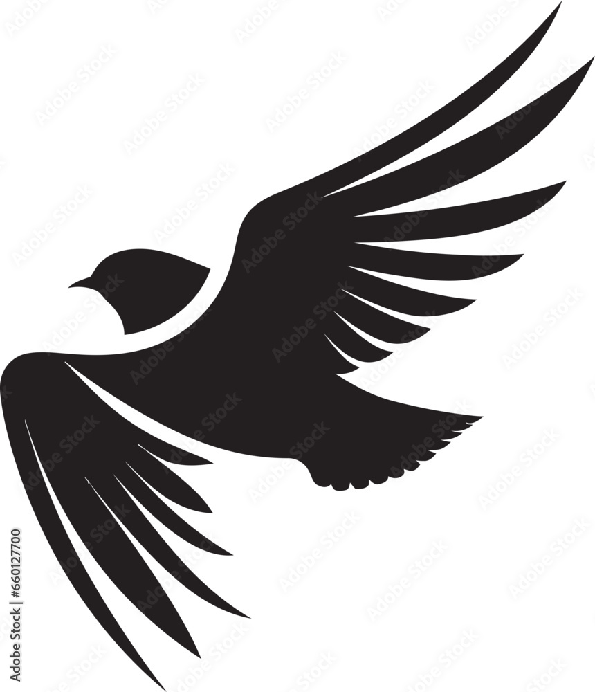 Obraz premium Feathered Friend Symbol Blackbird Vector Logo