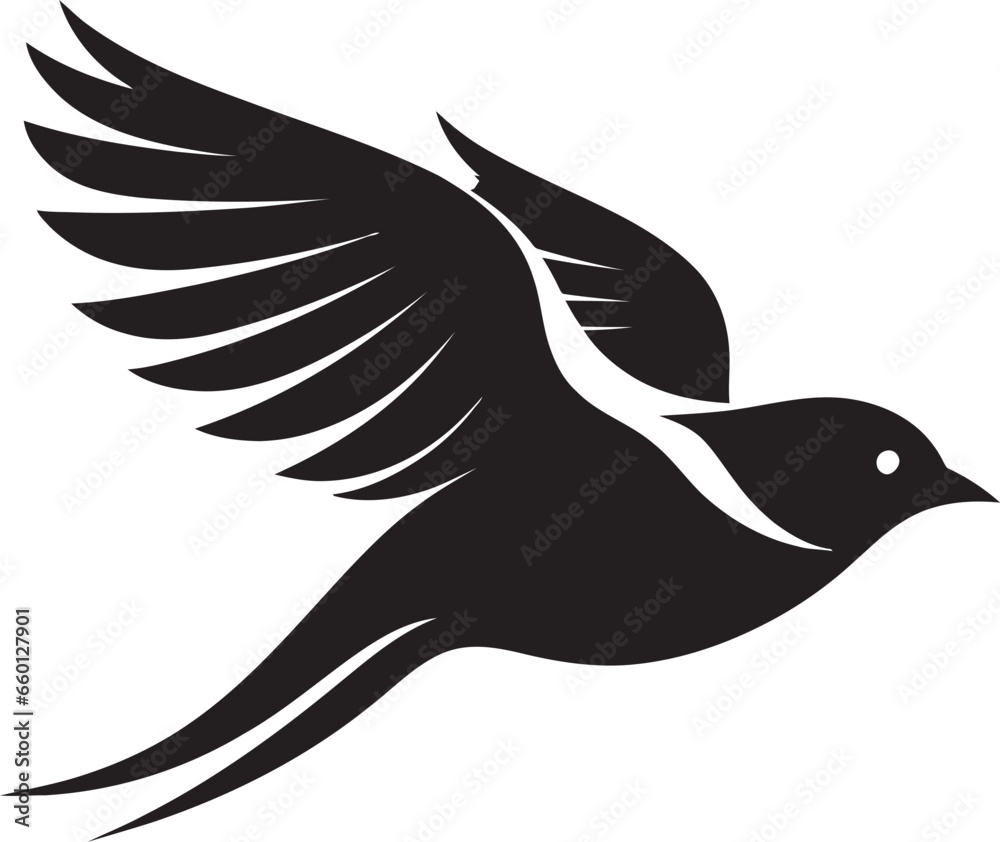 Obraz premium Peregrine Falcon Profile Logo Swan Serenity Symbol