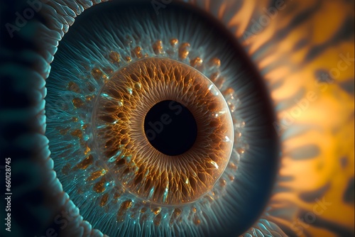 human eye cornea close up space astral universe highly detailed scientific photo sense of awe wormhole 