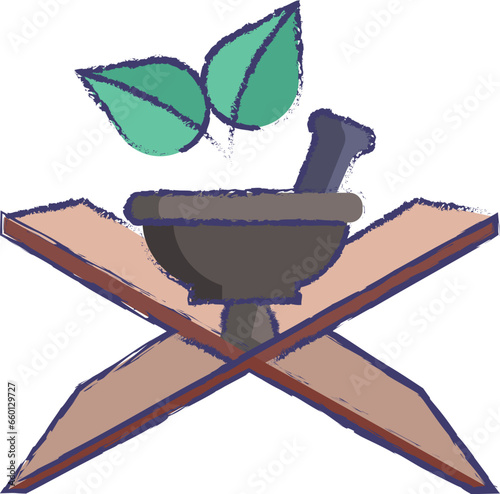Ayurveda book hand drawn vector illustration