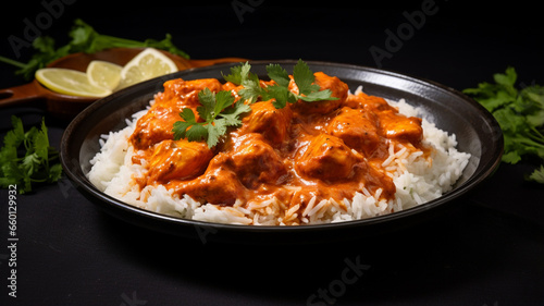 chicken tikka masala curry with naan