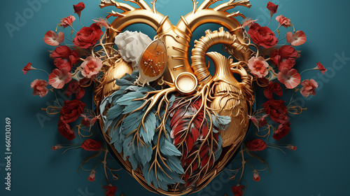 Love's Embrace, A Surreal Expedition through Stylized 3D Hearts photo