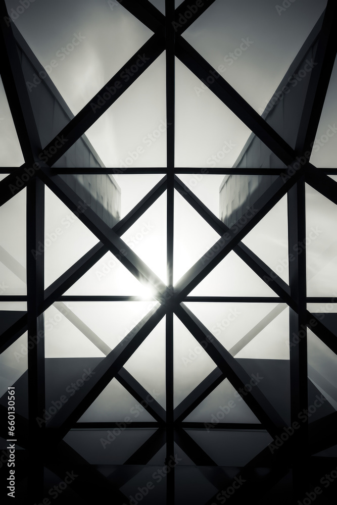 Architecture of geometry at glass window Architecture of geometry at glass window