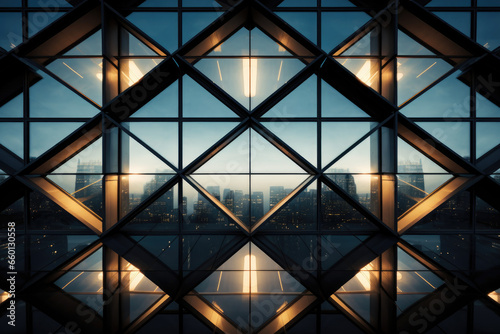 Architecture of geometry at glass window