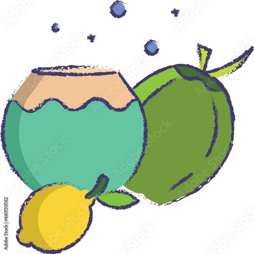 Tender coconut hand drawn vector illustration