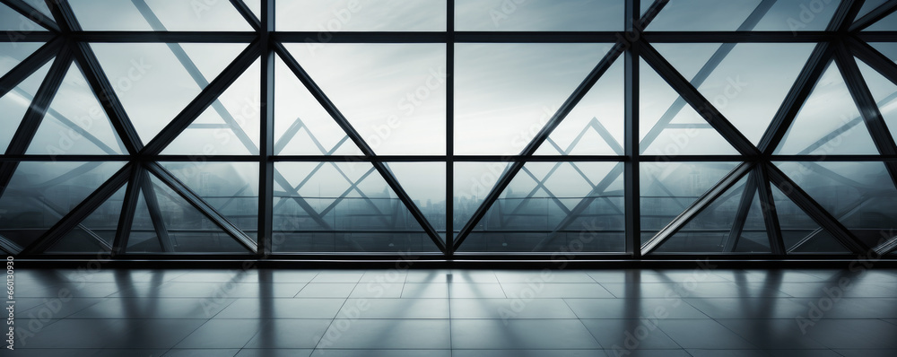 Architecture of geometry at glass window Architecture of geometry at glass window