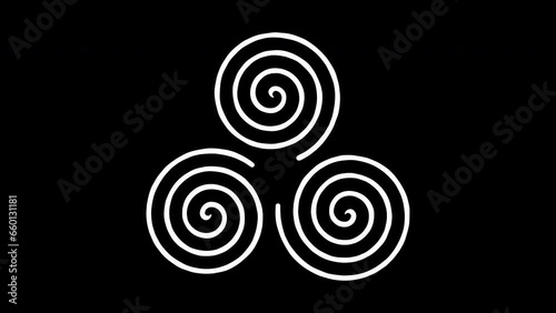 Loopable Triskelion Spiral Growing and Dissapearing Smoothly