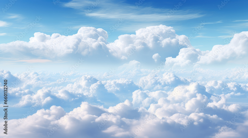 Blue Sky with Clouds Graphic Resource, Generative AI