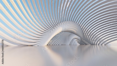 Fototapeta Naklejka Na Ścianę i Meble -  Abstract architecture background arched interior 3d render
