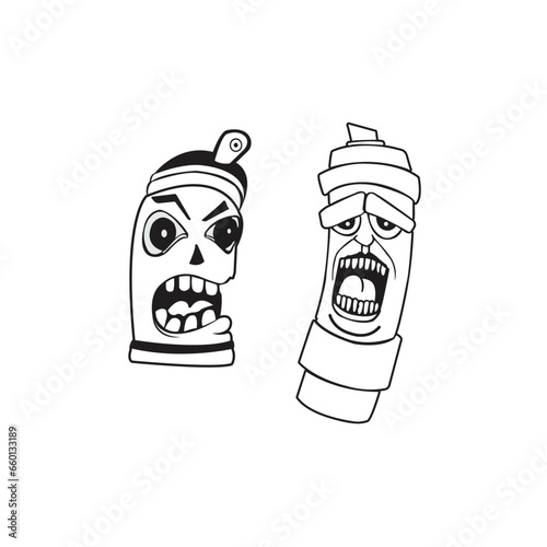 Pilox paint vector cartoon character silhouette.