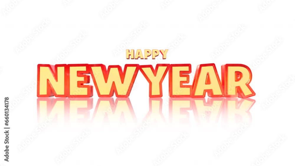 Unveil festive joy with Cartoon Happy New Year text on vibrant white gradient. Perfect for business promos and seasonal campaigns, motion abstract background blends winter style and holiday fun Unveil festive joy with Cartoon Happy New Year text on vibrant white gradient. Perfect for business promos and seasonal campaigns, motion abstract background blends winter style and holiday fun