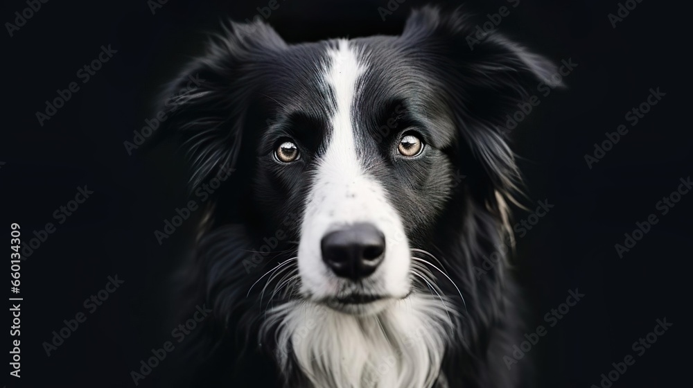 Close-up of Border Collie 15 years old looking