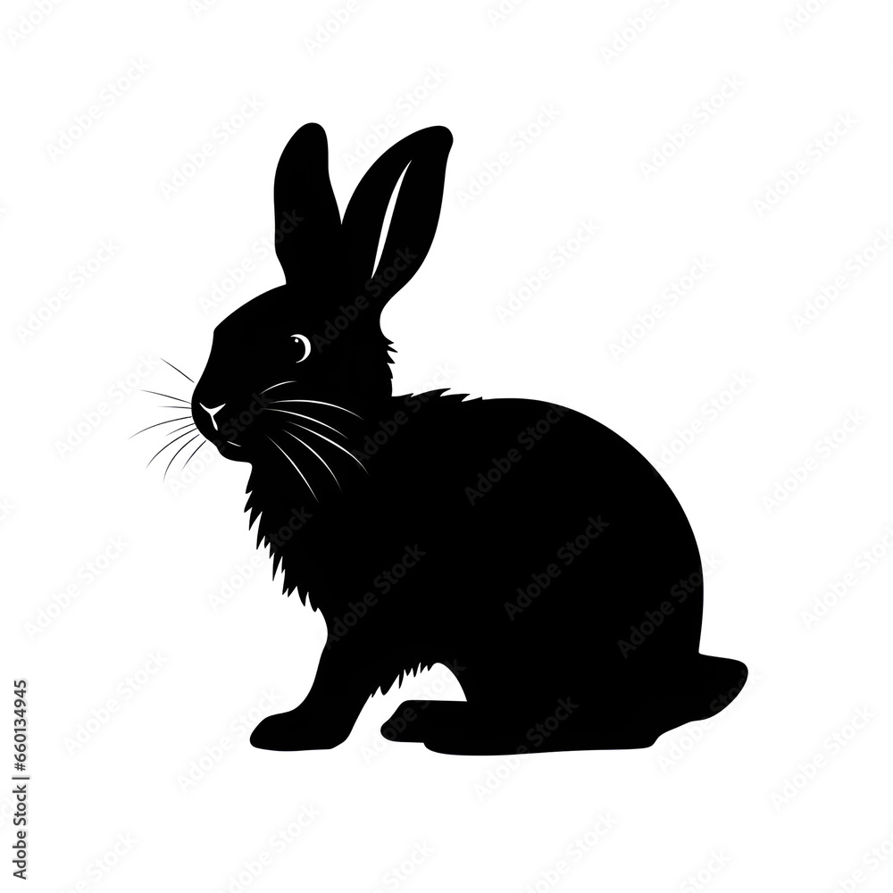 Obraz premium black rabbit rabbit, animal, bunny, isolated, mammal, pet, fluffy, white, pets, fur, easter, hare, small, cute, 