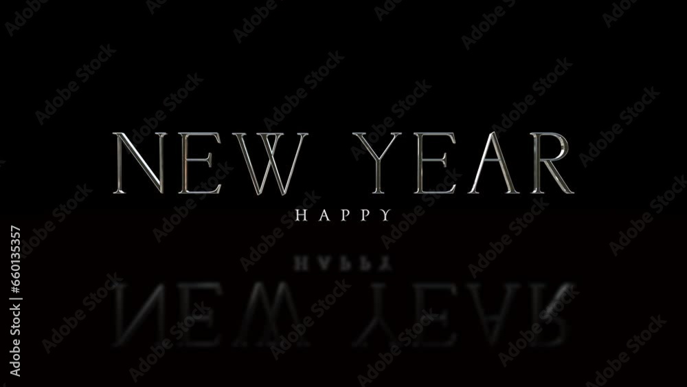Elegance and festive style Happy New Year text set against a sophisticated black gradient background, this motion promo is an ideal for any winter holiday or seasonal marketing campaign Elegance and festive style Happy New Year text set against a sophisticated black gradient background, this motion promo is an ideal for any winter holiday or seasonal marketing campaign