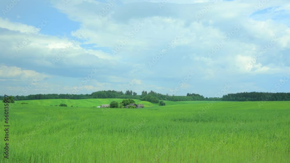 Aerial view of the green fields and landscape. Agricultural view on a summer day. Aerial view of the green fields and landscape. Agricultural view on a summer day.