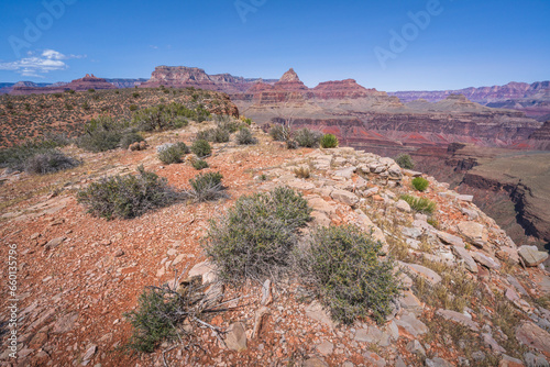 hiking the grandview trail in the grand canyon national park, arizona, usa