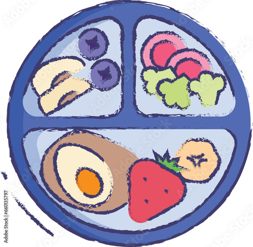 kids plate hand drawn vector illustration