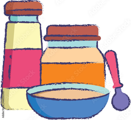 sippy cup hand drawn vector illustration