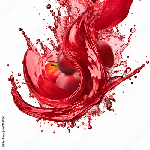 Photo red paint splash strawberry red juice splashing ketchup splash on white