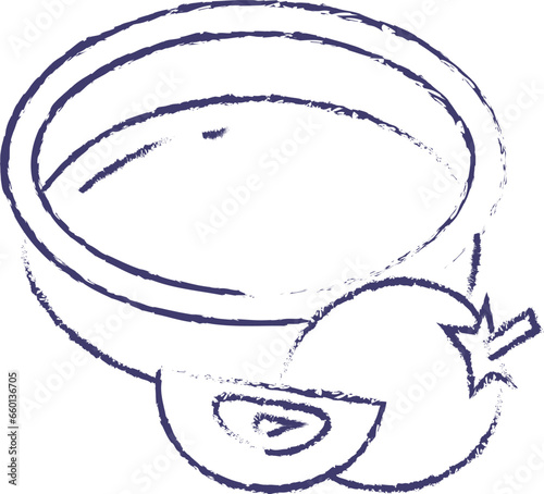 baby fruit puree bowl hand drawn vector illustration
