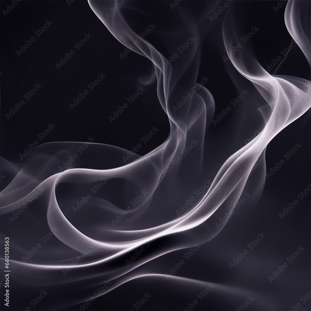 smoke on black - Gray background - Gray abstract - Curves and lines - Generative AI smoke on black - Gray background - Gray abstract - Curves and lines - Generative AI