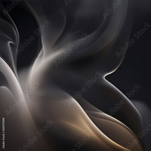 black and white abstract background - Gray background - Gray abstract - Curves and lines - Generative AI