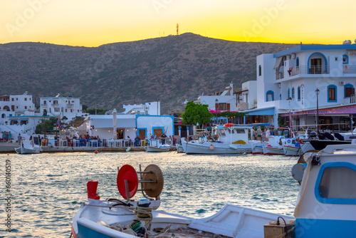 The picturesque harbor of Lipsi island, Dodecanese, Greece photo