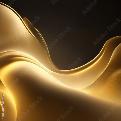 abstract golden wave background - Golden background - Golden abstract - Curves and lines - Generative AI