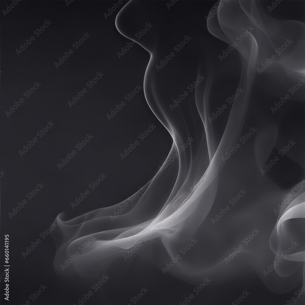 smoke on black background - Gray background - Gray abstract - Curves and lines - Generative AI smoke on black background - Gray background - Gray abstract - Curves and lines - Generative AI