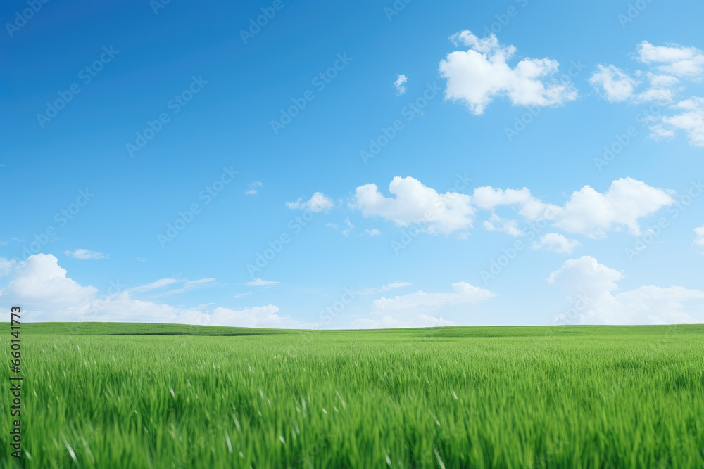 Green field and blue sky