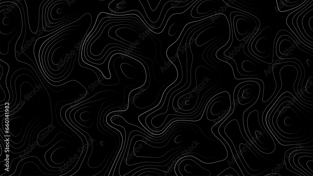 Designed topographic gradient map background. Geographic sketch pattern. Topo contour or trails backdrop. Vector illustration.