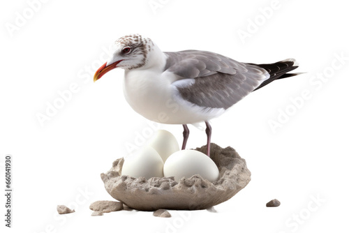 A Delightful Seagull Guard on isolated background