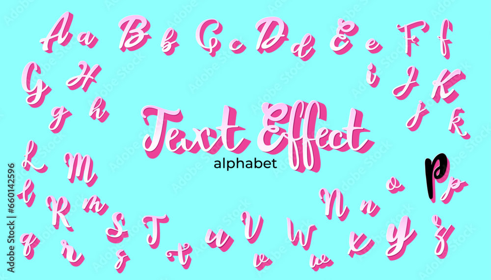 Text effect, alphabet, barbie style with pink color scheme for Title ...