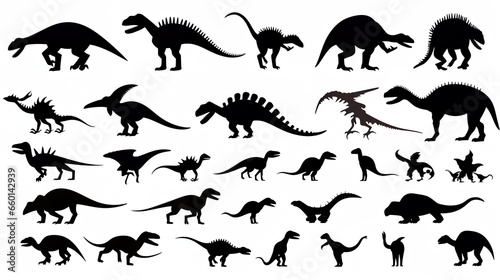 Dinosaur silhouettes set Vector illustration isolat © Yzid ART