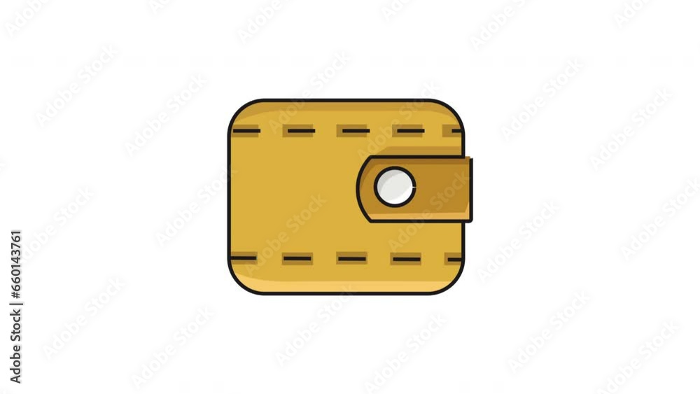 Animation forms a moving wallet icon Animation forms a moving wallet icon