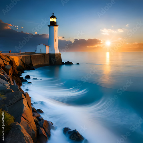 lighthouse at sunset